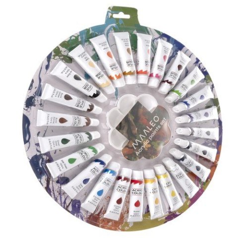 FARBY AKRYLOWE 12ML - ZESTAW 24 SZT. MAALEO 24725