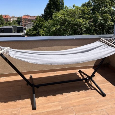 HAMAK OGRODOWY 200X150CM GARDLOV ZE STELAŻEM 25466