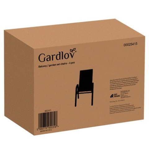 ZESTAW KRZESEŁ OGRODOWYCH- 4SZT. GARDLOV 25415