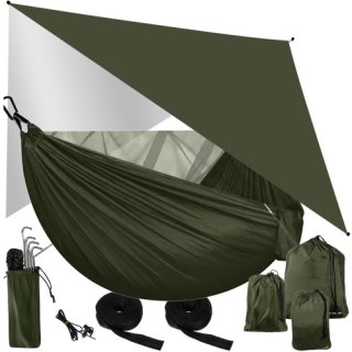 HAMAK TURYSTYCZNY Z TARPEM I MOSKITIERĄ 260X140 CM