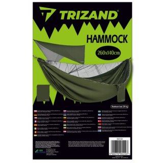 HAMAK TURYSTYCZNY Z TARPEM I MOSKITIERĄ 260X140 CM SURWIVALOWY
