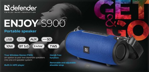 GŁOŚNIK DEFENDER ENJOY S900 BLUETOOTH/FM/SD/USB NIEBIESKI GŁOŚNIK DEFENDER ENJOY S900 BLUETOOTH/FM/SD/USB NIEBIESKI