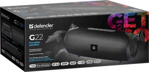 GŁOŚNIK DEFENDER G22 BLUETOOTH 20W BT/FM/TF/USB/AUX/TWS GŁOŚNIK DEFENDER G22 BLUETOOTH 20W BT/FM/TF/USB/AUX/TWS