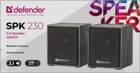 GŁOŚNIKI DEFENDER SPK-230 4W 2.0 DREWNIANE USB GŁOŚNIKI DEFENDER SPK-230 4W 2.0 DREWNIANE USB