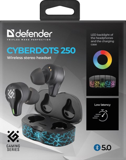 SŁUCHAWKI DEFENDER BLUETOOTH CYBERDOTS 250 GAMING CZARNE SŁUCHAWKI DEFENDER BLUETOOTH CYBERDOTS 250 GAMING CZARNE