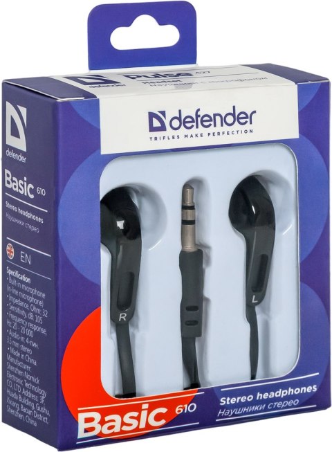 SŁUCHAWKI DEFENDER DOUSZNE BASIC 610 CZARNE SŁUCHAWKI DEFENDER DOUSZNE BASIC 610 CZARNE