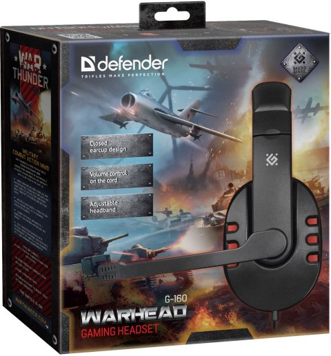 SŁUCHAWKI DEFENDER Z MIKR WARHEAD G-160 CZARNO-CZERWONE SŁUCHAWKI DEFENDER Z MIKR WARHEAD G-160 CZARNO-CZERWONE