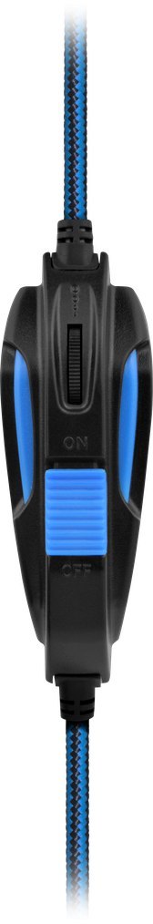SŁUCHAWKI DEFENDER Z MIKR WARHEAD G-390 LED CZARNO-NIEBIESKIE SŁUCHAWKI DEFENDER Z MIKR WARHEAD G-390 LED CZARNO-NIEBIESKIE