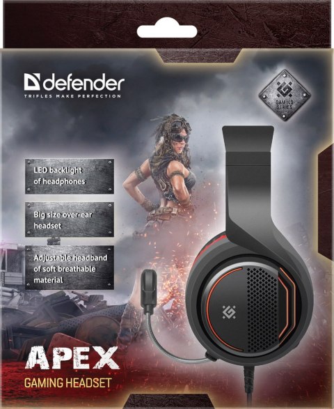 SŁUCHAWKI DEFENDER Z MIKROFONEM APEX CZARNO-CZERWONE SŁUCHAWKI DEFENDER Z MIKROFONEM APEX CZARNO-CZERWONE