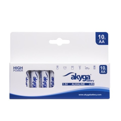Bateria alkaliczna Akyga AKY2067 AA LR6 Zn-MnO2, 1.5V/3050mAh 10szt/kartonik Bateria alkaliczna Akyga AKY2067 AA LR6 Zn-MnO2, 1.5V/3050mAh 10szt/kartonik