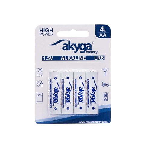 Bateria alkaliczna Akyga AKY2068 AA LR6 Zn-MnO2, 1.5V/3050mAh 4szt/blister Bateria alkaliczna Akyga AKY2068 AA LR6 Zn-MnO2, 1.5V/3050mAh 4szt/blister