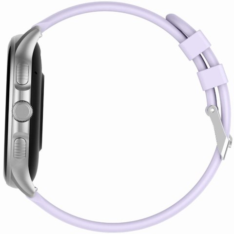 Smartwatch Damski GRAVITY GT12-6 Fioletowy Pasek Silikonowy + Srebrna Bransoleta