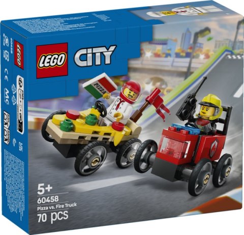 LEGO 60458 CITY - Zestaw wyścigówek: pizza kontra wóz strażacki LEGO 60458 CITY - Zestaw wyścigówek: pizza kontra wóz strażacki