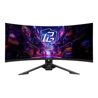 Monitor ASRock 34" Curved Phantom Gaming Monitor PG34QRT2B VA QHD 180Hz 2xHDMI 2xDP HUB WiFi głośniki