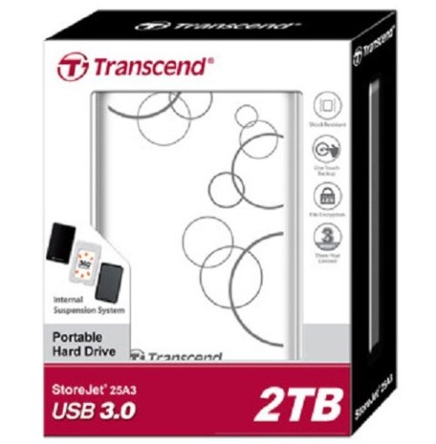 Dysk zewnętrzny HDD TRANSCEND StoreJet 25A3 (2TB /Biały ) Dysk zewnętrzny HDD TRANSCEND StoreJet 25A3 (2TB /Biały )