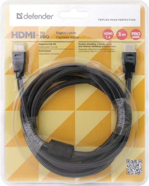 KABEL DEFENDER HDMI - HDMI PRO M-M, ver 1.4 3.0 m KABEL DEFENDER HDMI - HDMI PRO M-M, ver 1.4 3.0 m