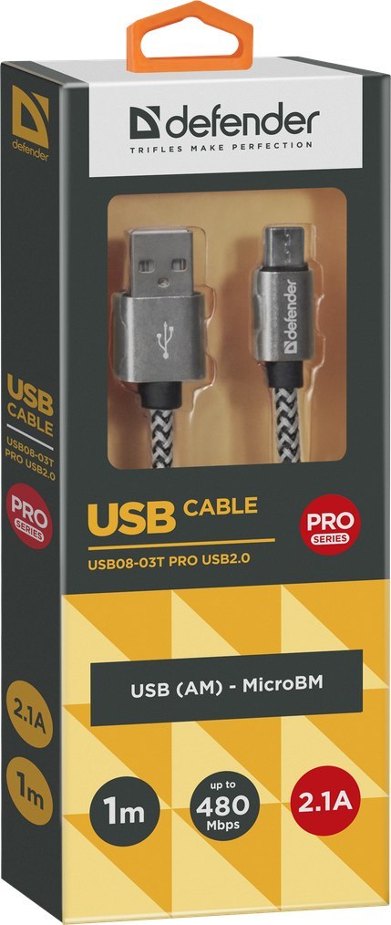 KABEL DEFENDER USB AM-MICRO BM 1.0m 2.1A BIAŁY KABEL DEFENDER USB AM-MICRO BM 1.0m 2.1A BIAŁY