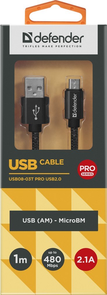 KABEL DEFENDER USB AM-MICRO BM 1.0m 2.1A CZARNY KABEL DEFENDER USB AM-MICRO BM 1.0m 2.1A CZARNY