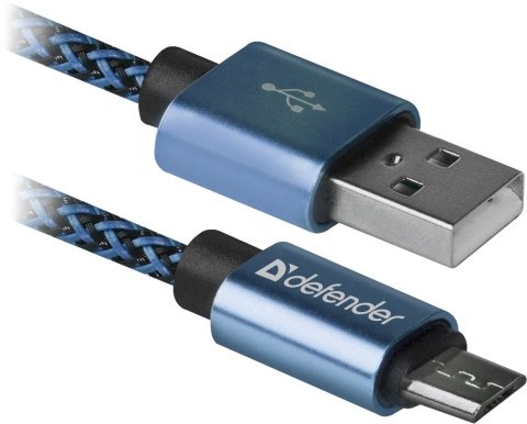 KABEL DEFENDER USB AM-MICRO BM 1.0m 2.1A NIEBIESKI KABEL DEFENDER USB AM-MICRO BM 1.0m 2.1A NIEBIESKI