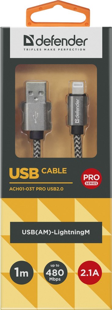 KABEL DEFENDER USB-LIGHTNING 1,0m 2.1A BIAŁY KABEL DEFENDER USB-LIGHTNING 1,0m 2.1A BIAŁY