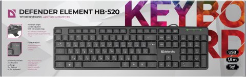 KLAWIATURA DEFENDER ELEMENT HB-520 CZARNA KLAWIATURA DEFENDER ELEMENT HB-520 CZARNA