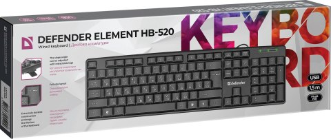 KLAWIATURA DEFENDER ELEMENT HB-520 CZARNA KLAWIATURA DEFENDER ELEMENT HB-520 CZARNA