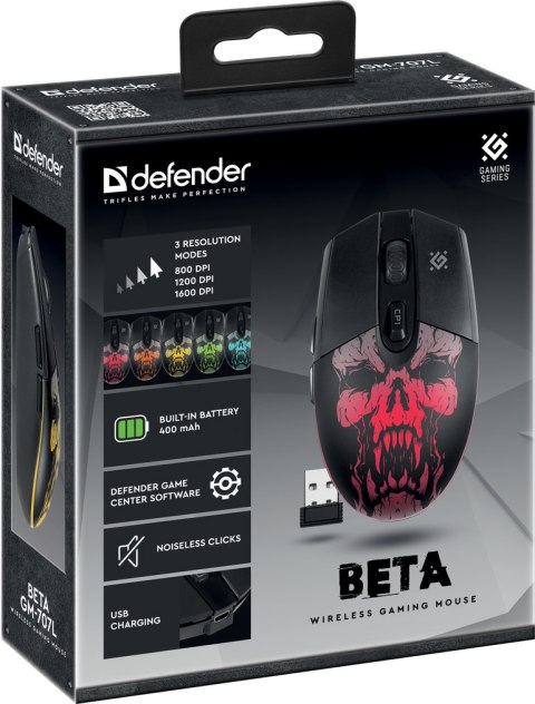 MYSZ DEFENDER GM-707L BETA OPTIC BEZPRZEWODOWA 1600dpi 6P MYSZ DEFENDER GM-707L BETA OPTIC BEZPRZEWODOWA 1600dpi 6P
