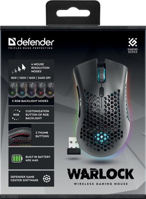 MYSZ DEFENDER GM-709L WARLOCK OPTIC RF RGB 2400dpi 8P MYSZ DEFENDER GM-709L WARLOCK OPTIC RF RGB 2400dpi 8P