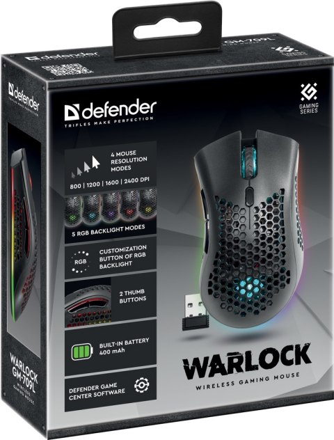 MYSZ DEFENDER GM-709L WARLOCK OPTIC RF RGB 2400dpi 8P MYSZ DEFENDER GM-709L WARLOCK OPTIC RF RGB 2400dpi 8P