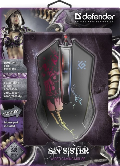 MYSZ DEFENDER GM-933 SIN'SISTER OPTIC 7200dpi 6P MYSZ DEFENDER GM-933 SIN'SISTER OPTIC 7200dpi 6P