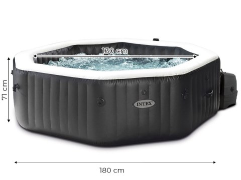Dmuchane jacuzzi ośmiokątne hydromasaż 4 os. 180x71 cm akcesoria premium INTEX 28458