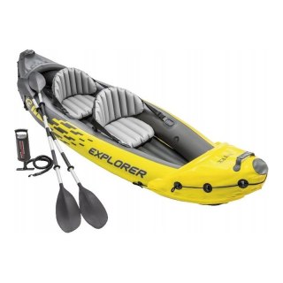 Kajak dmuchany Explorer K2 dla 2 osób wiosła + pompka INTEX 68307