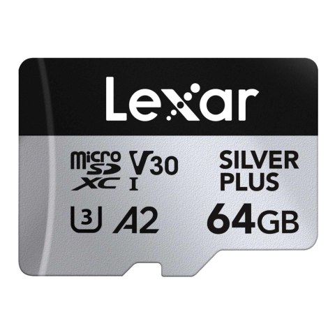 Karta pamięci Lexar microSDXC Silver Plus 64GB V30 UHS-I U3 A2 205/100MB/s Karta pamięci Lexar microSDXC Silver Plus 64GB V30 UHS-I U3 A2 205/100MB/s