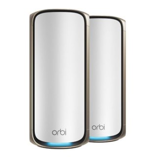 System Mesh Netgear Orbi RBE972S Quad-Band WiFi 7 BE27000 Classic White 2-pack router + satelita