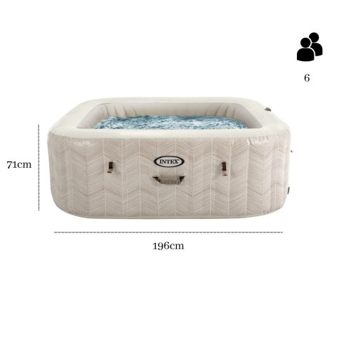 Dmuchane jacuzzi kwadratowe hydromasaż 6 os. 196x71 cm akcesoria premium INTEX 28472 Dmuchane jacuzzi kwadratowe hydromasaż 6 os. 196x71 cm akcesoria premium INTEX 28472
