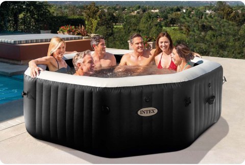 Dmuchane jacuzzi ośmiokątne hydromasaż 6 os. 218x71 cm akcesoria premium INTEX 28462