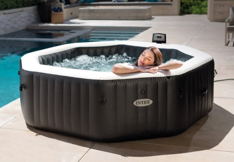 Dmuchane jacuzzi ośmiokątne hydromasaż 6 os. 218x71 cm akcesoria premium INTEX 28462