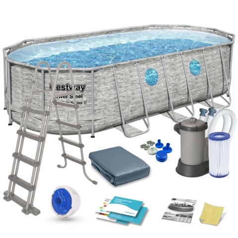 Basen ogrodowy stelażowy 549 x 274 x 122 cm12w1 Bestway 56716N