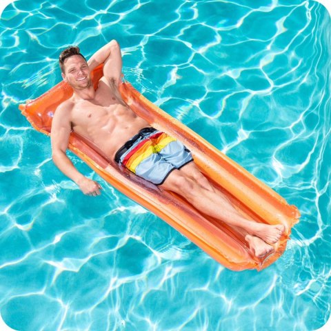MATERAC PLAŻOWY DELUXE 4 KOLORY 183 X 76 CM BESTWAY 44013 POMARAŃCZOWY