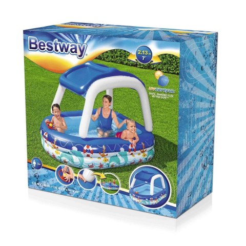 BASENIK DLA DZIECI Z DASZKIEM 213 X 155 X 132 CM BESTWAY 54370