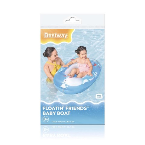 PONTON PLAŻOWY DO PŁYWANIA DELFIN 102 X 69 CM BESTWAY 34037