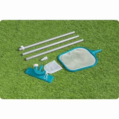 ZESTAW DO CZYSZCZENIA BASENU KIJ 167CM + ODKURZACZ + SIATKA BESTWAY 58013