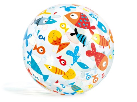 DMUCHANA PIŁKA PLAŻOWA Z NADRUKIEM 51 CM INTEX 59040 RYBKI