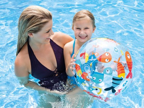DMUCHANA PIŁKA PLAŻOWA Z NADRUKIEM 51 CM INTEX 59040 RYBKI