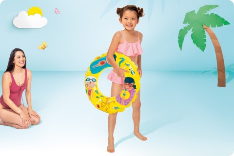 KÓŁKO DO PŁYWANIA ŚREDNICA 61 CM INTEX 59242 BIAŁY KÓŁKO DO PŁYWANIA ŚREDNICA 61 CM INTEX 59242 BIAŁY