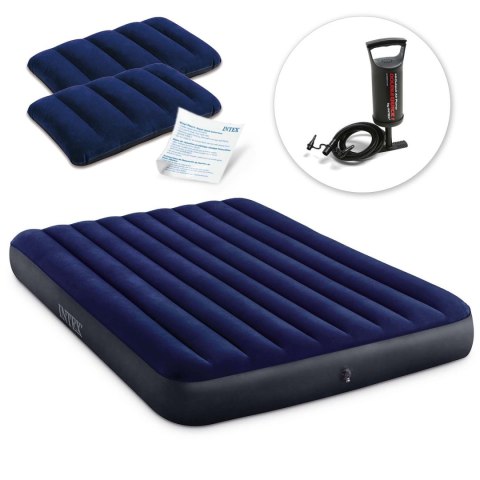 MATERAC DMUCHANY 203X152X25 CM Z POMPKĄ TŁOKOWĄ INTEX 64765