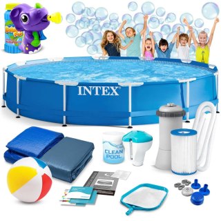 BASEN OGRODOWY STELAŻOWY 366 X 76 CM 16W1 INTEX 28212 + MASZYNKA DO BANIEK GRATIS