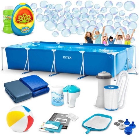 BASEN OGRODOWY STELAŻOWY 450 X 220 X 84 CM 15W1 INTEX 28273 + MASZYNKA DO BANIEK GRATIS