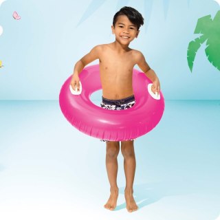 KÓŁKO DO PŁYWANIA Z UCHWYTAMI 76 CM RÓŻOWE INTEX 59258