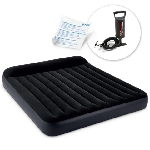 MATERAC DMUCHANY 203X183X25 CM Z POMPKĄ TŁOKOWĄ INTEX 64144